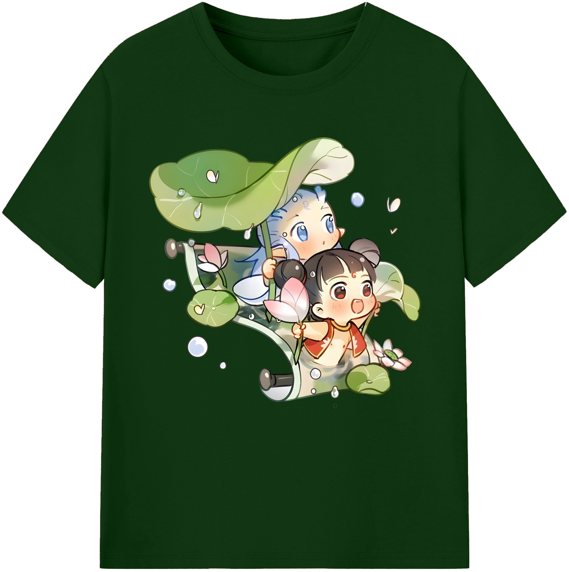 （画像用） Ne Zha 2 ナタ 魔童の大暴れ 綿100％半袖Tシャツ（フロントプリント）